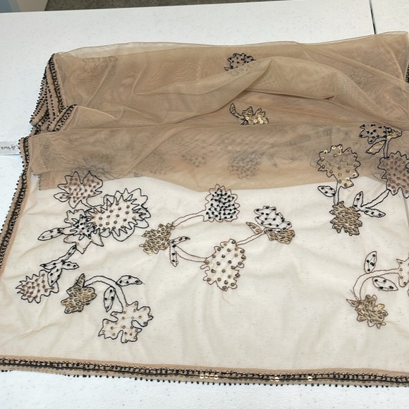 PRESTON & YORK sheer beaded shawl | wrap - Picture 8 of 8